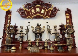 Bộ đỉnh đồng Đại Bái 60cm thủ công