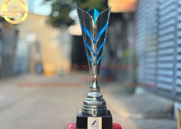  Cúp bằng đồng gò thủ công mạ bạc.