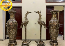 Đúc hạc bằng đồng đỏ 1m67