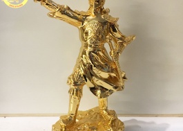 Tượng Trần Hưng Đạo dát vàng 25cm.