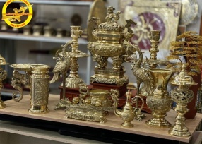 Bộ đỉnh đồng vuông đầy đủ Vĩnh tiến 50cm