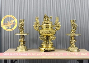 Bộ đỉnh đồng tam sự đại phát 61cm 4D