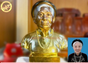 Đúc tượng chân dung bằng đồng dát vàng.