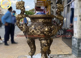 Lư hương bằng đồng giả cổ 1m2