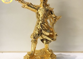 Tượng Trần Hưng Đạo dát vàng 25cm.