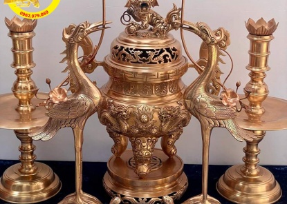 Báo giá bộ ngũ sự bằng đồng cao 60cm rẻ nhất 2024