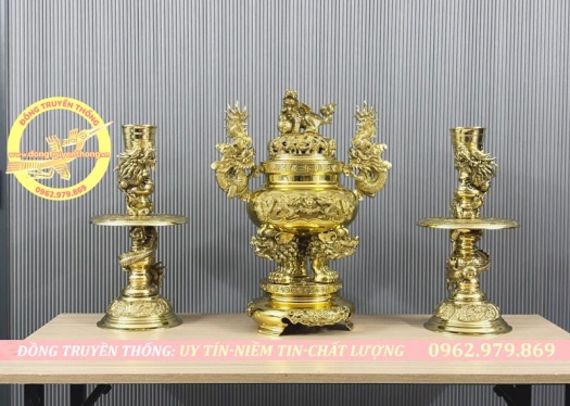Bộ đỉnh đồng tam sự đại phát 61cm 4D