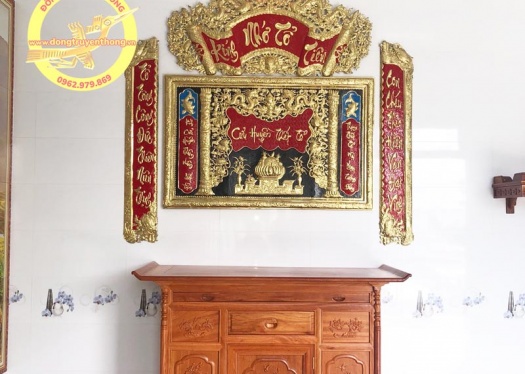 tranh thờ bằng đồng cửu huyền thất tổ