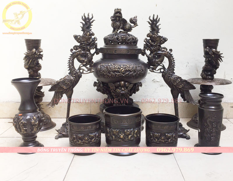 Bộ đỉnh hun đẹp bộ đỉnh đồng đại phát hun giả cổ