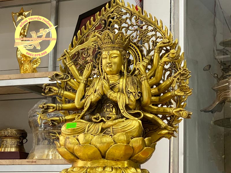 thỉnh tượng chuẩn đề 40 cm mẫu tượng phật chuẩn đề đẹp bằng đồng