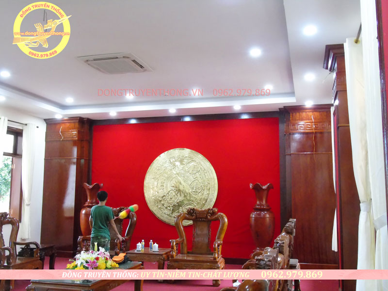 Hoàn thiện mặt trống đồng 1m8 Mặt trống đồng 1m8 lắp tại Hồ Chí Minh