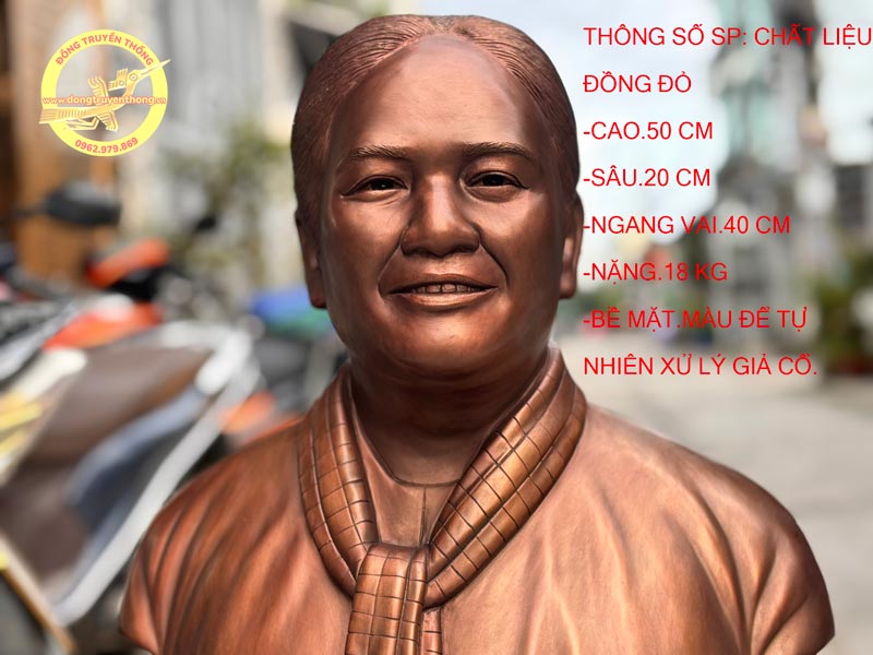hoàn thiện tượng chân dung nữ tướng Nguyễn Thị Định tượng nữ tượng nguyễn thị định bằng đồng hoàn thiện